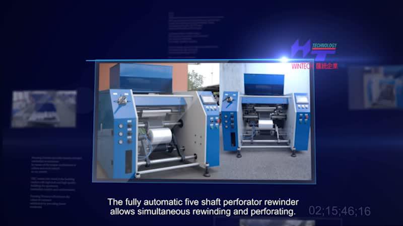 Máquina perforadora y rebobinadora automática de eje simple