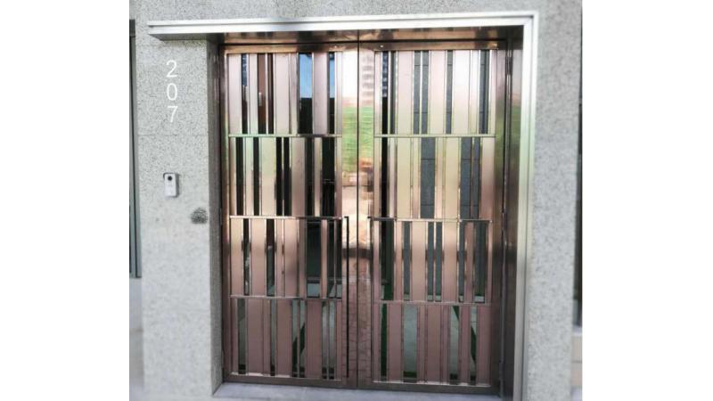 Puerta de vidrio con marco de acero inoxidable resistente al fuego